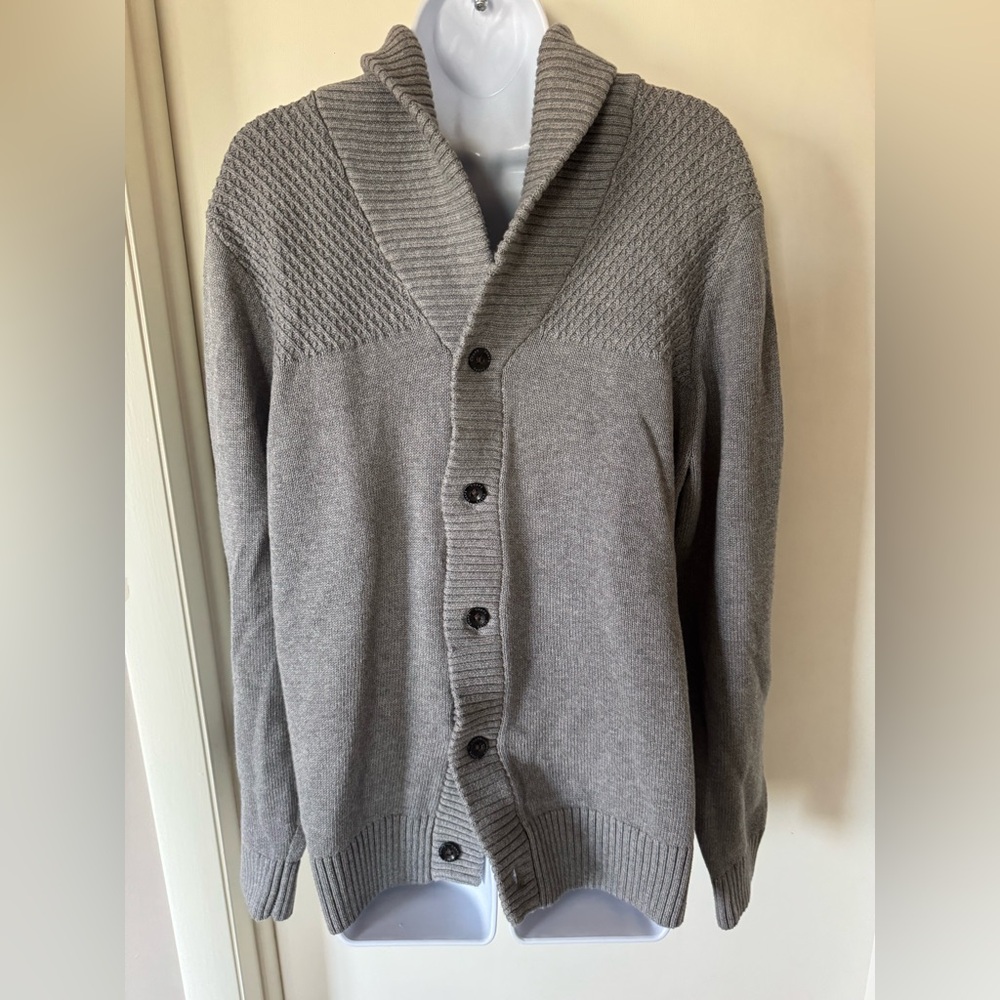 Chaps Men's Gray Cardigan Sweater
